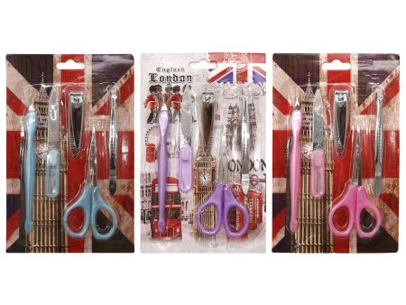 5 Piece Manicure Set 3 Pack - Nail Care Kit with Clippers, Scissors, File, and Tweezers Online Sale