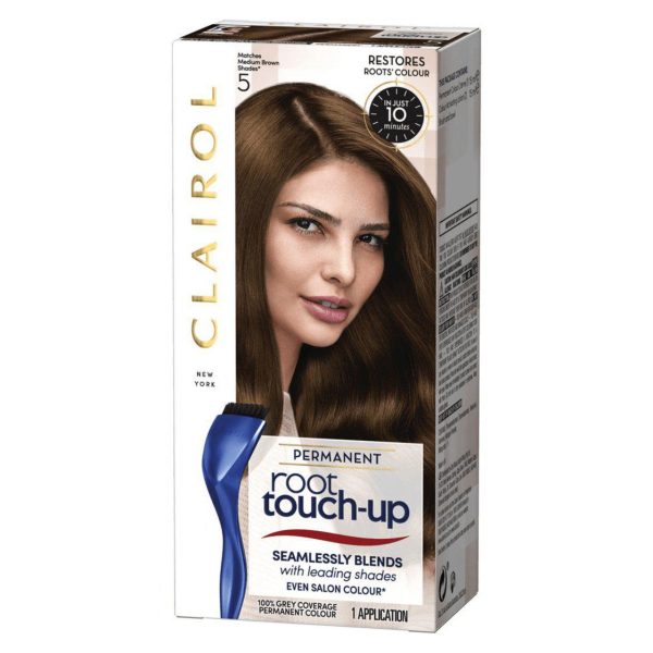 Clairol Nice N Easy Permanent Root Touch-Up - 100% Grey Coverage, 5 Medium Brown Online Sale