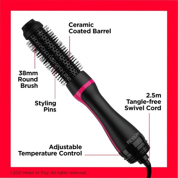 Revlon One-Step Style Booster - Round Brush Dryer & Styler, Round Brush- 38 mm  RVDR5292UKE, Black Sale