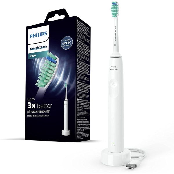 Philips HX3651 13 Series 2100 Sonic Electric Toothbrush - White For Sale