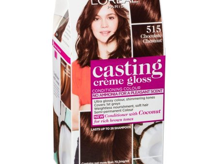 L oreal Casting Creme Gloss -Chocolate Chestnut 515- Semi-Permanent Hair Color Supply