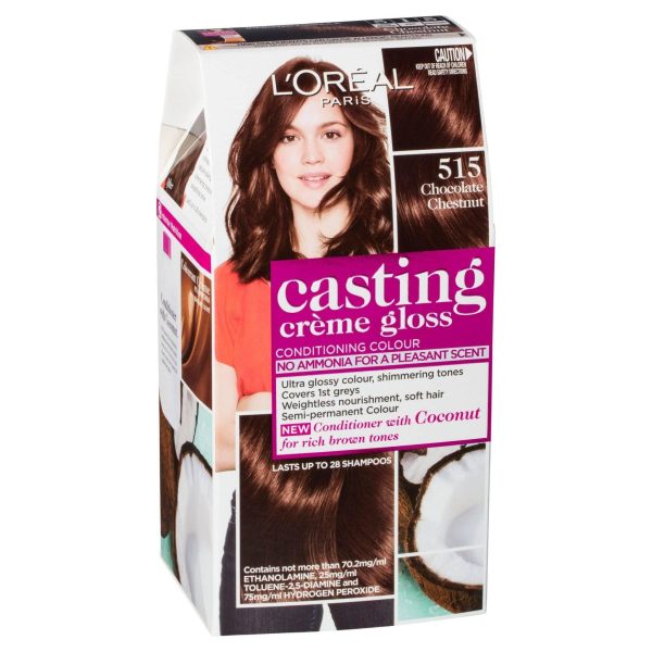 L oreal Casting Creme Gloss -Chocolate Chestnut 515- Semi-Permanent Hair Color Supply