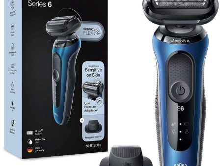 Braun Men s Series 6 60-B1200s Wet and Dry Electric Shaver w  Travel Case - Blue Cheap