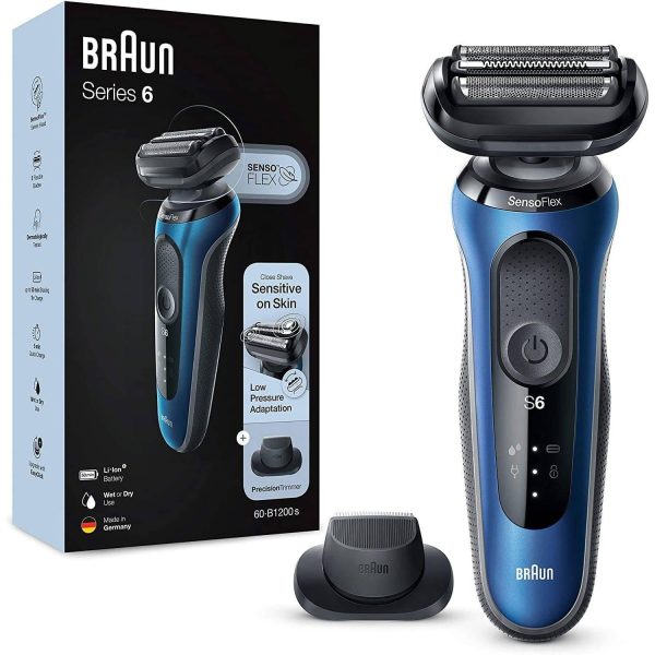 Braun Men s Series 6 60-B1200s Wet and Dry Electric Shaver w  Travel Case - Blue Cheap