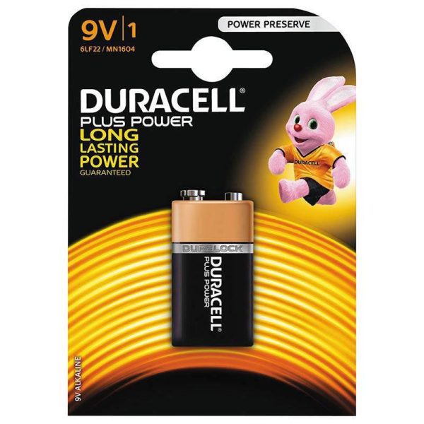 Duracell Plus 9V Power Alkaline  Battery - Lasts Up to 50% Longer - Pack of 1 Online Sale