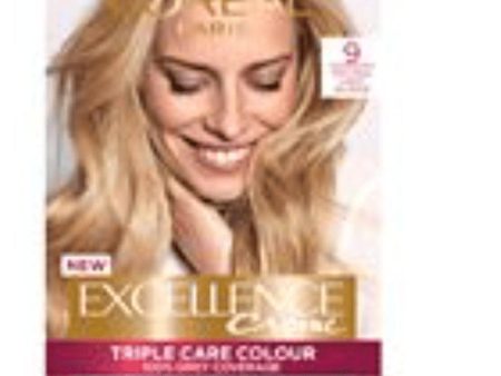 L oreal Excellence Crème  9 Natural Light Blonde  Permanent Hair Dye - Triple Care Online Hot Sale