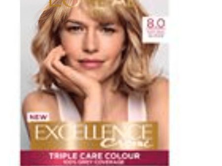 L oreal Excellence Crème  8 Natural Blonde  Permanent Hair Dye - Triple Care Cheap