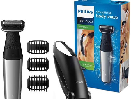 Philips BG5020 15 Bodygroom Series 5000 with Back Hair Removal Attachment and 3 Comb Attachments for Trimming on Sale