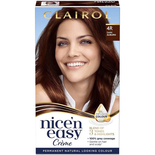 Clairol Nice N Easy Crème Natural Permanent Hair Dye - 4R Natural Dark Auburn on Sale