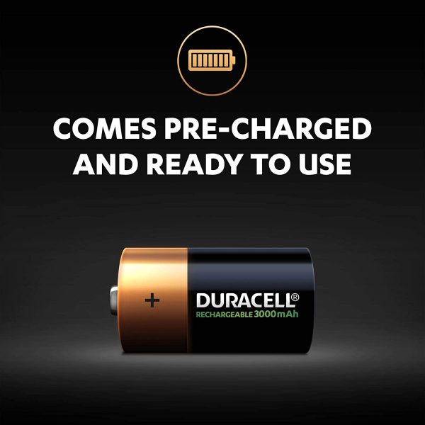 Duracell Rechargeable C 3000 mAh Batteries, pack of 2 Online Hot Sale