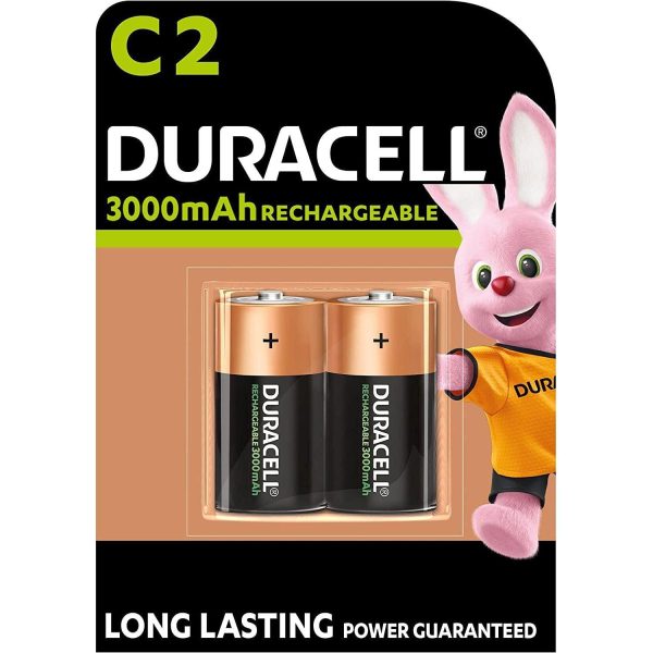 Duracell Rechargeable C 3000 mAh Batteries, pack of 2 Online Hot Sale