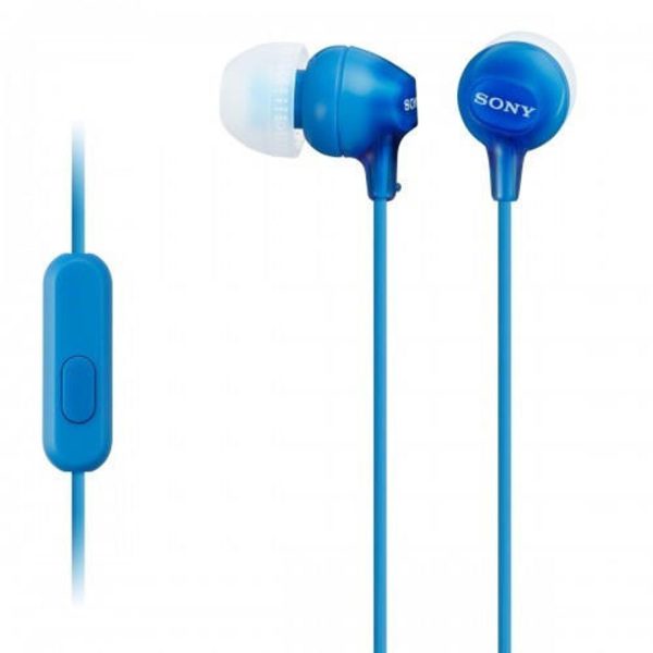 Sony MDR-EX15AP Earphones with Smartphone Mic and Control - Blue Online now