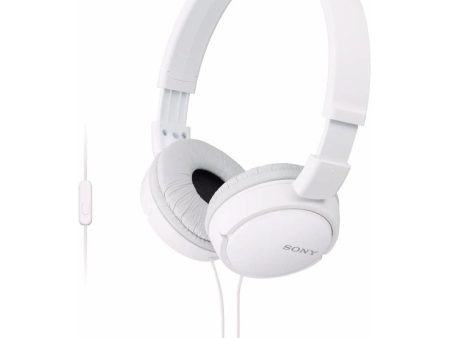 Sony MDR-ZX110AP Overhead Headphones with In-Line Control - White For Discount