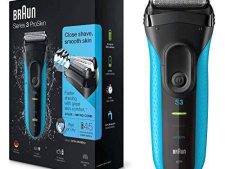 Braun Men s Series 3 ProSkin 3010s Wet and Dry Electric Shaver - Black Blue For Discount