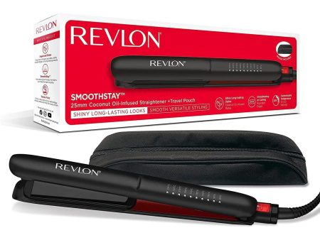 Revlon Smoothstay Coconut Oil-Infused Hair Straightener 25mm Plates Temperature up to 235°C,RVST2211P Online Hot Sale