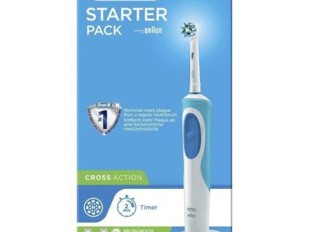 Oral-B Vitality CrossAction Toothbrush Blue - 2D Cleaning Action with 2 Brush Heads Supply