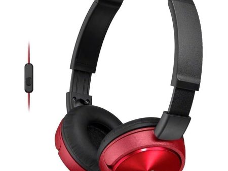 Sony MDR-ZX310AP On-Ear Headphones Compatible with Smartphones, Tablets and MP3 Devices - Metallic Red Sale