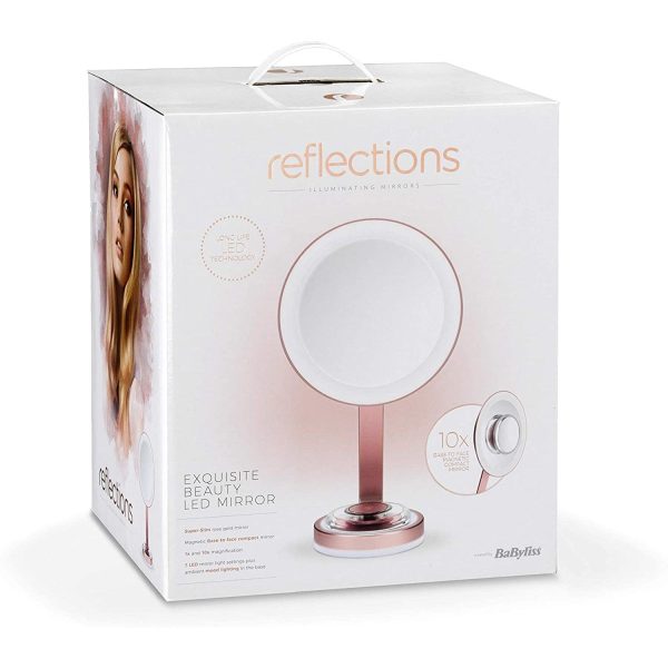 BaByliss Reflections illuminating Ultra Slim Beauty Mirror, Rose Gold Fashion