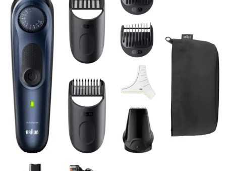 Braun Pro Beard Trimmer 7 BT7421 With ProBlade, Precision Wheel, 8 barbering tools, 100min runtime, blue Online