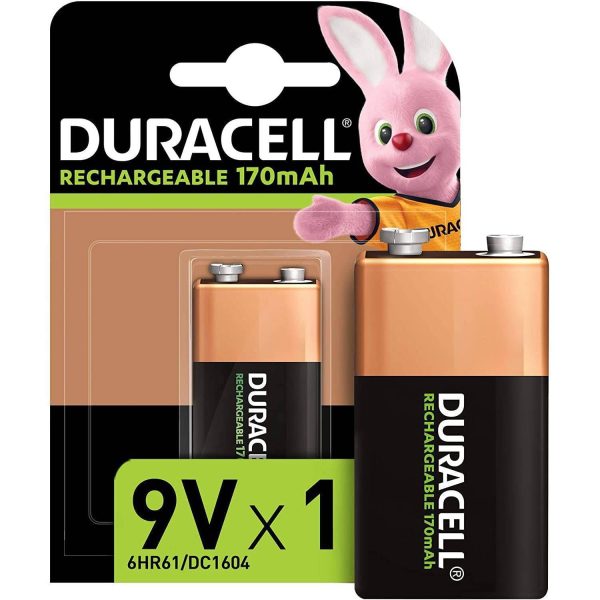 Duracell Rechargeable 9V 170 mAh Battery, Pack of 1 Hot on Sale