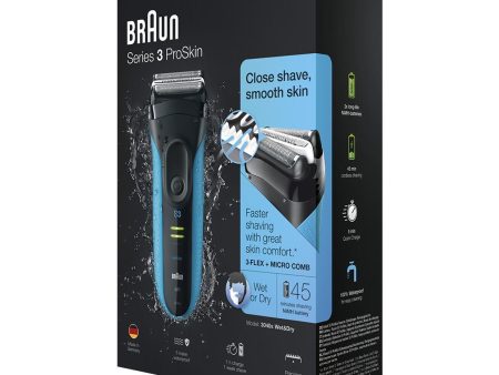 Braun Men s Series 3 ProSkin 3040s Wet & Dry Shaver with Protection Cap - Blue For Sale