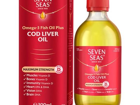 Seven Seas Maximum Strength Cod Liver Oil 300ml with Vitamin D , Fish Oil & Omega 3 Discount