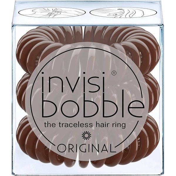 invisibobble ORIGINAL Hair Ties, Pretzel Brown, 3 Pack - Traceless, Strong Hold, Waterproof - Suitable for All Hair Types Online Hot Sale