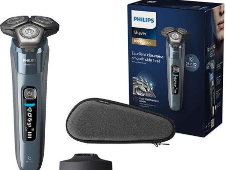 PHILIPS Series 8000 S8692 35 Wet & Dry Rotary Shaver with Skin IQ Technology - Blue For Cheap