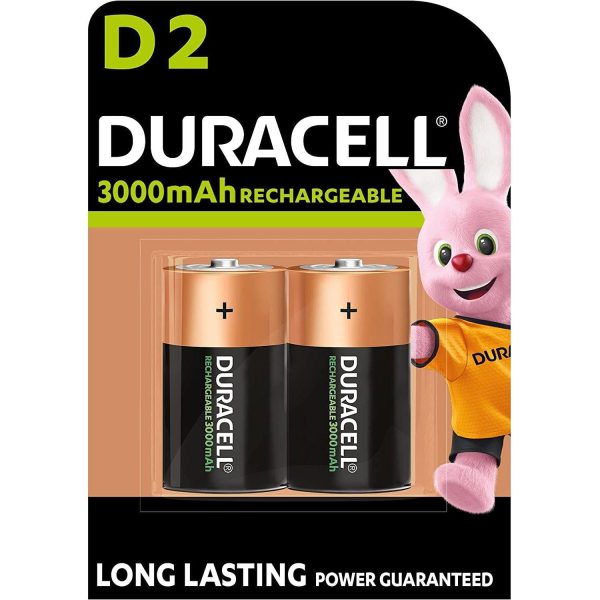 Duracell Rechargeable D 3000 mAh Batteries, pack of 2 For Cheap