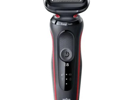 Braun Series 5 50-R1000s Wet and Dry Foil Shaver - Black & Red Online now