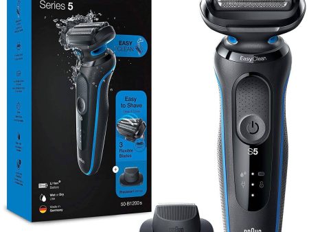 Braun Men s Series 5 50-B1200s Wet and Dry Shaver w  Precision Trimmer - Blue on Sale