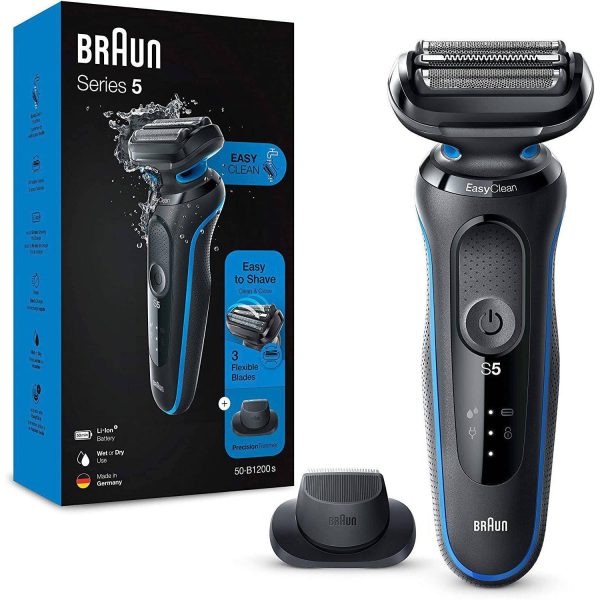 Braun Men s Series 5 50-B1200s Wet and Dry Shaver w  Precision Trimmer - Blue on Sale