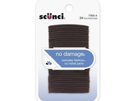 SCUNCI - Brown Hair Bands - 34 Count For Sale