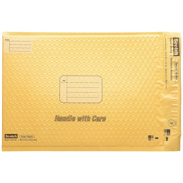 SCOTCH - Smart Plastic Coated Bubble Mailer Yellow #5 - 10.5  x 15  For Cheap