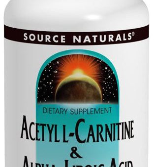 SOURCE NATURALS - Acetyl L-Carnitine  Alpha-Lipoic Acid - 120 Tablets on Sale