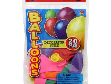 JA-RU - Round Decorator Style Balloons 5.75 x 9 inch - 25 Balloons Supply