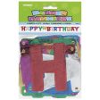 UNIQUE - Glitter Happy Birthday Banner - 4.6 Ft. Online Sale