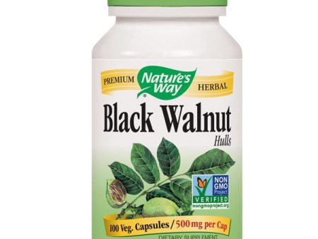 NATURES WAY - Black Walnut Hulls 500 mg - 100 Vegetarian Capsules Supply